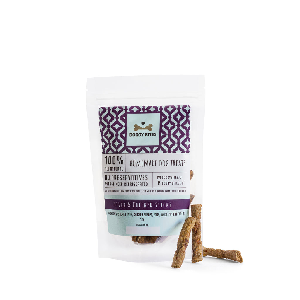 Chicken and liver sticks dog treat-90g - natural dog treat amman
